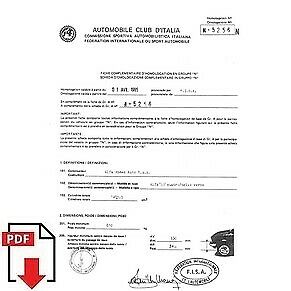 1985 Alfa Romeo Alfa 33 Quadrifoglio Verde FIA homologation form PDF download